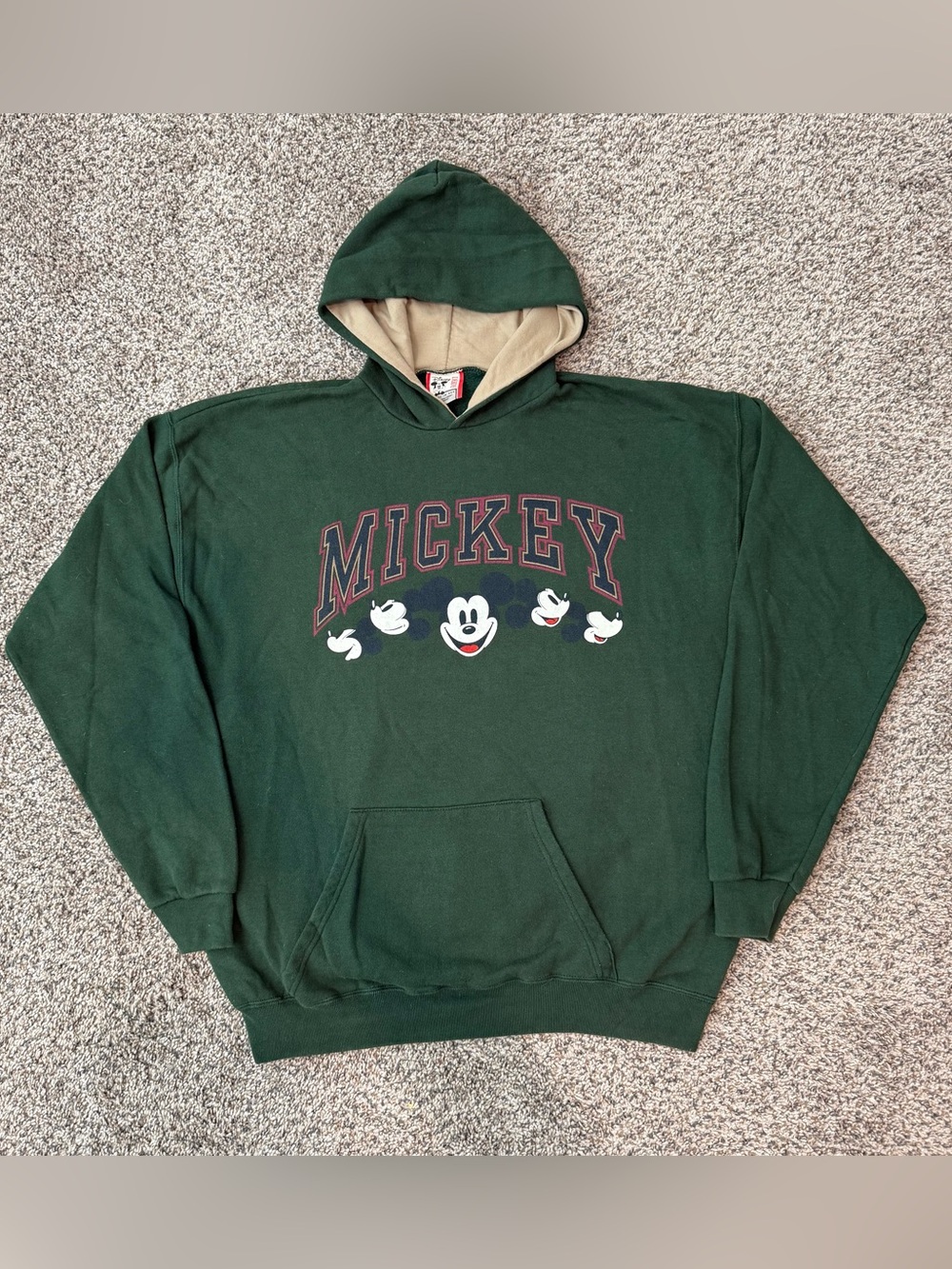 🔥 Grail Vintage 90s Disney Mickey Mouse Green Hoodie Made USA L / XL